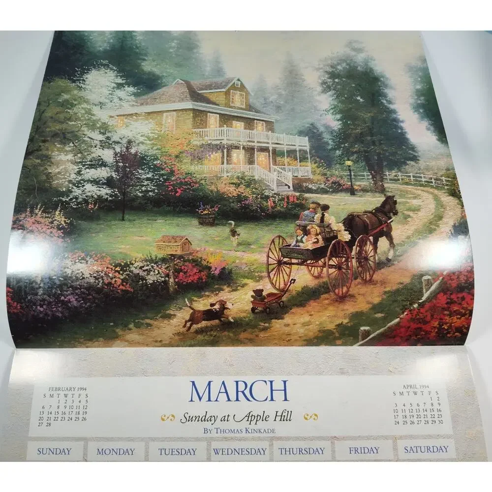 Cottages & Country Places Calendar 1994 Thomas Kinkade Paintings Frameable Art